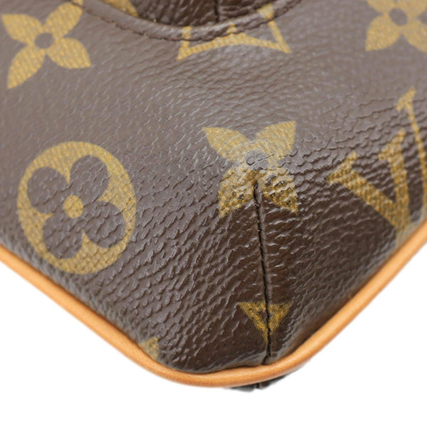 LOUIS VUITTON Partition Monogram Canvas Wristlet Clutch Bag Brown