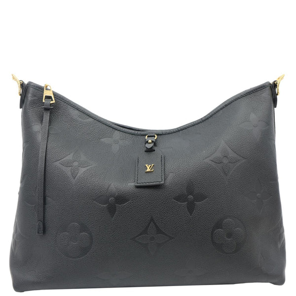LOUIS VUITTON Carryall MM Monogram Empreinte Leather Shoulder Bag Black