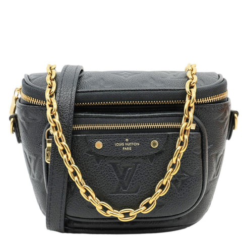 LOUIS VUITTON Mini Monogram Empreinte Leather Bumbag Black