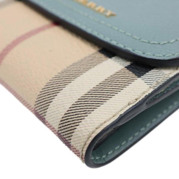 BURBERRY Haymarket Check Canvas Wallet Blue