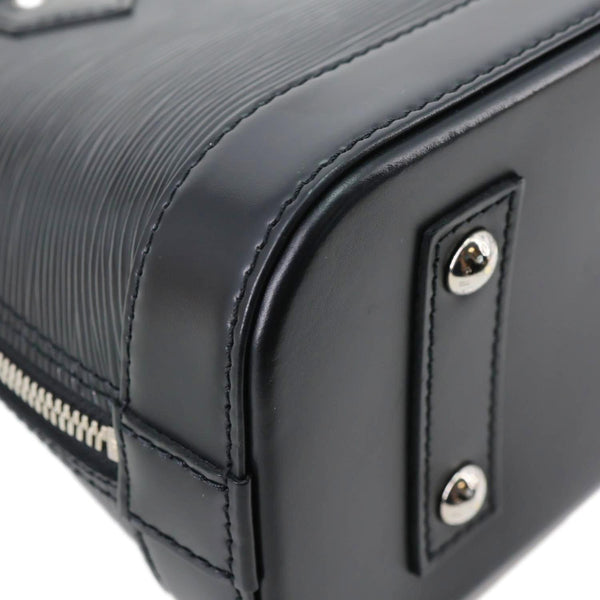 LOUIS VUITTON Alma BB Epi Leather Satchel Bag Black