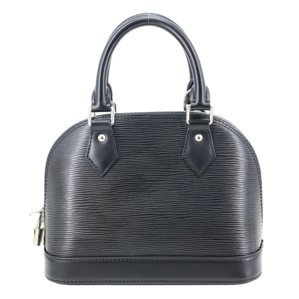 LOUIS VUITTON Alma BB Epi Leather Satchel Bag Black