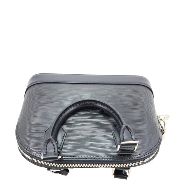 LOUIS VUITTON Alma BB Epi Leather Satchel Bag Black