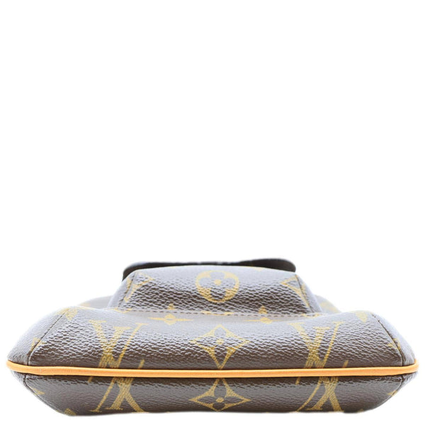 LOUIS VUITTON Partition Monogram Canvas Wristlet Clutch Bag Brown