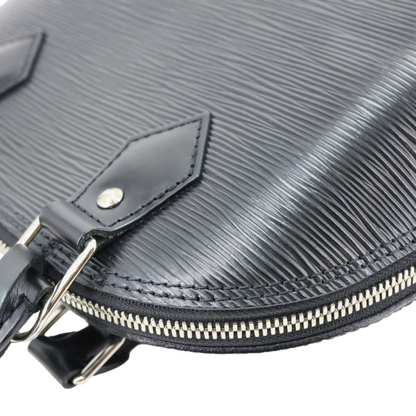 LOUIS VUITTON Alma BB Epi Leather Satchel Bag Black