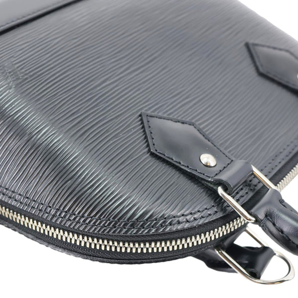 LOUIS VUITTON Alma BB Epi Leather Satchel Bag Black
