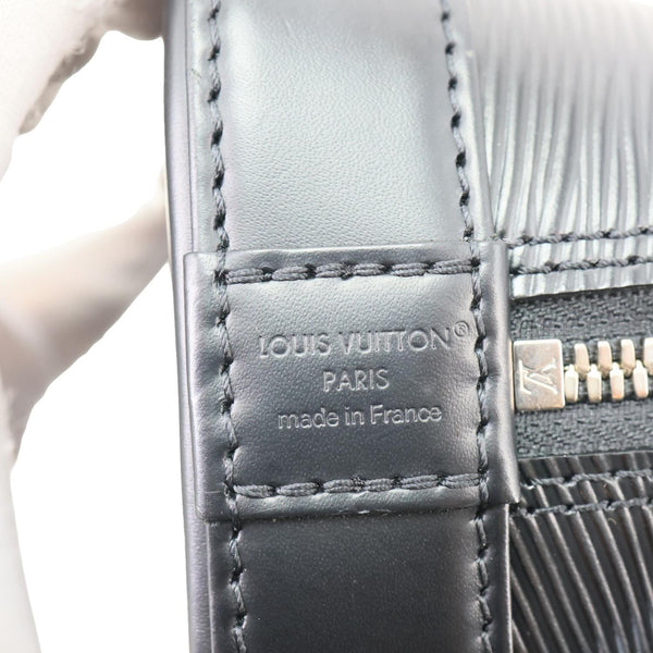 LOUIS VUITTON Alma BB Epi Leather Satchel Bag Black