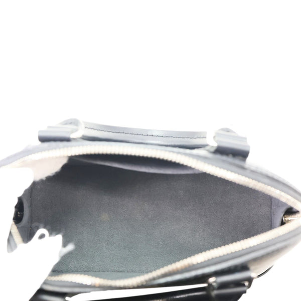 LOUIS VUITTON Alma BB Epi Leather Satchel Bag Black