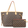LOUIS VUITTON Neverfull MM Monogram Canvas Tote Bag Red