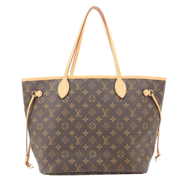 LOUIS VUITTON Neverfull MM Monogram Canvas Tote Bag Red