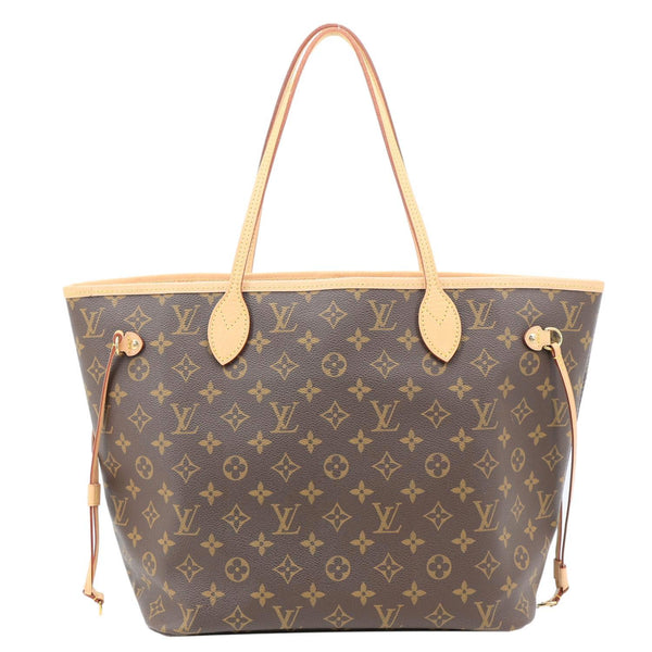 LOUIS VUITTON Neverfull MM Monogram Canvas Tote Bag Red