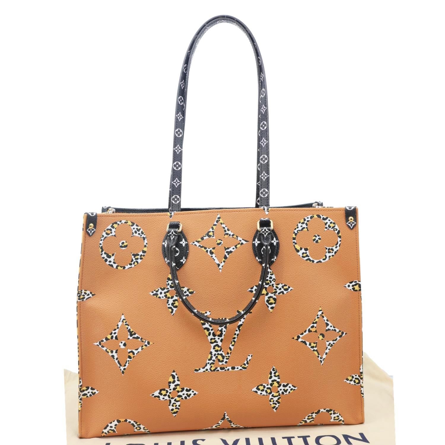 LOUIS VUITTON Onthego Jungle GM Giant Monogram Canvas Tote Shoulder Ba