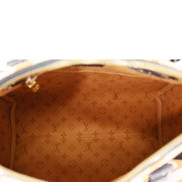 LOUIS VUITTON Speedy Bandouliere Giant Crafty Monogram Canvas Crossbody Bag Caramel
