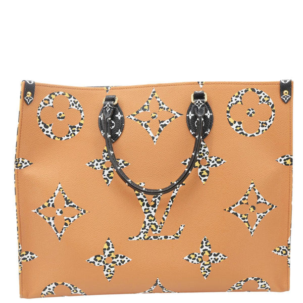 LOUIS VUITTON Onthego Jungle GM Giant Monogram Canvas Tote Shoulder Bag Black