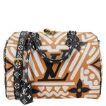 LOUIS VUITTON Speedy Bandouliere Giant Crafty Monogram Canvas Crossbody Bag Caramel