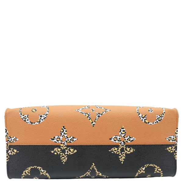 LOUIS VUITTON Onthego Jungle GM Giant Monogram Canvas Tote Shoulder Bag Black