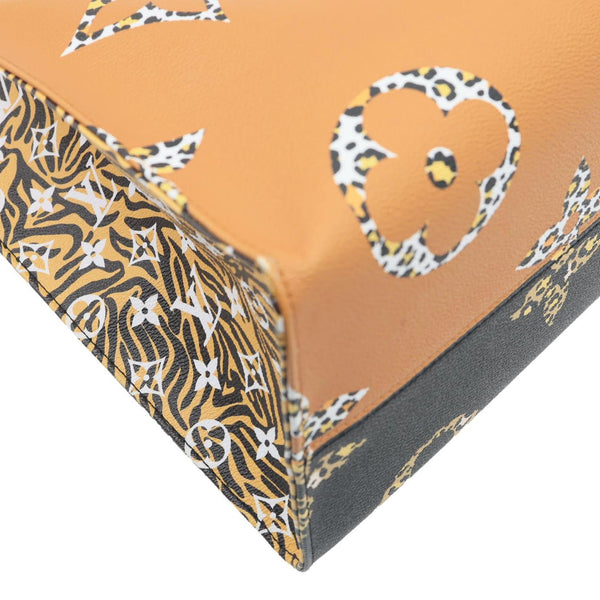 LOUIS VUITTON Onthego Jungle GM Giant Monogram Canvas Tote Shoulder Bag Black