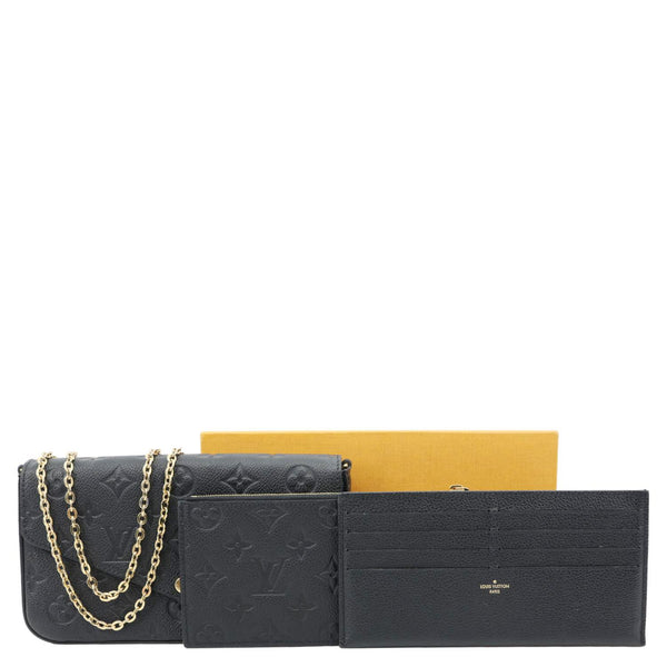 LOUIS VUITTON Felicie Pochette Monogram Empreinte Crossbody Bag Black