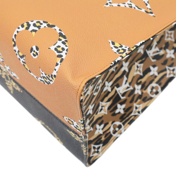 LOUIS VUITTON Onthego Jungle GM Giant Monogram Canvas Tote Shoulder Bag Black