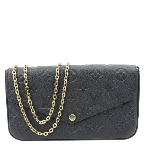 LOUIS VUITTON Felicie Pochette Monogram Empreinte Crossbody Bag Black