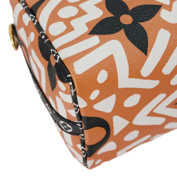 LOUIS VUITTON Speedy Bandouliere Giant Crafty Monogram Canvas Crossbody Bag Caramel