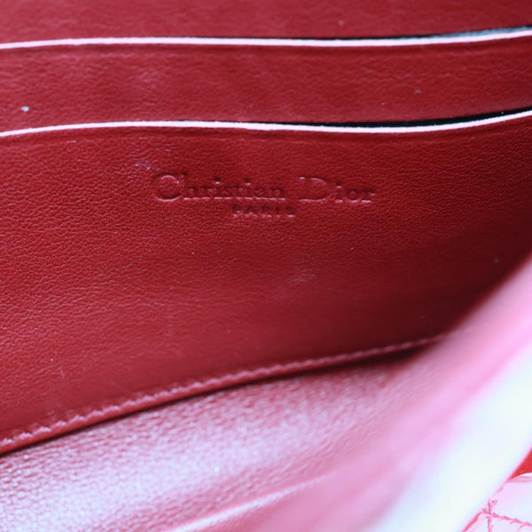 CHRISTIAN DIOR Miss Dior Promenade Cannage Quilted Leather Crossbody Bag Red