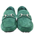 GUCCI Horsebit Driver Suede Men's Loafers Green 765859 Size 9