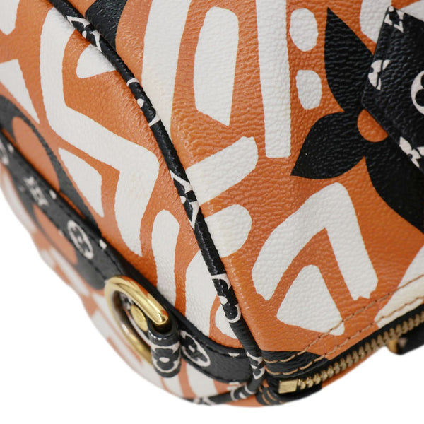 LOUIS VUITTON Speedy Bandouliere Giant Crafty Monogram Canvas Crossbody Bag Caramel