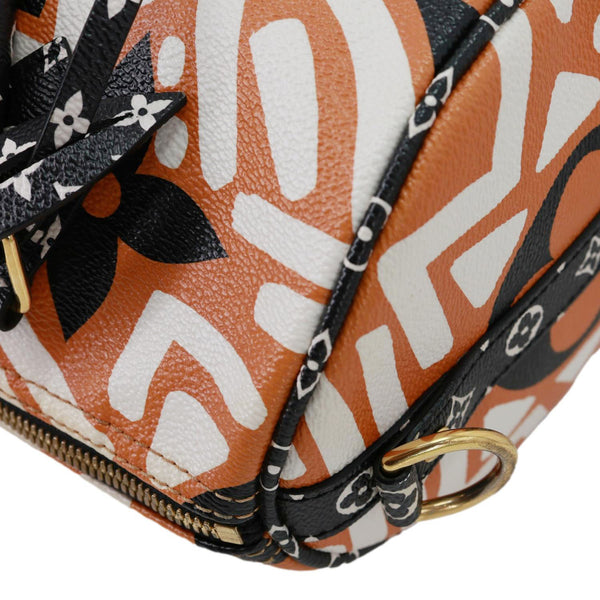 LOUIS VUITTON Speedy Bandouliere Giant Crafty Monogram Canvas Crossbody Bag Caramel