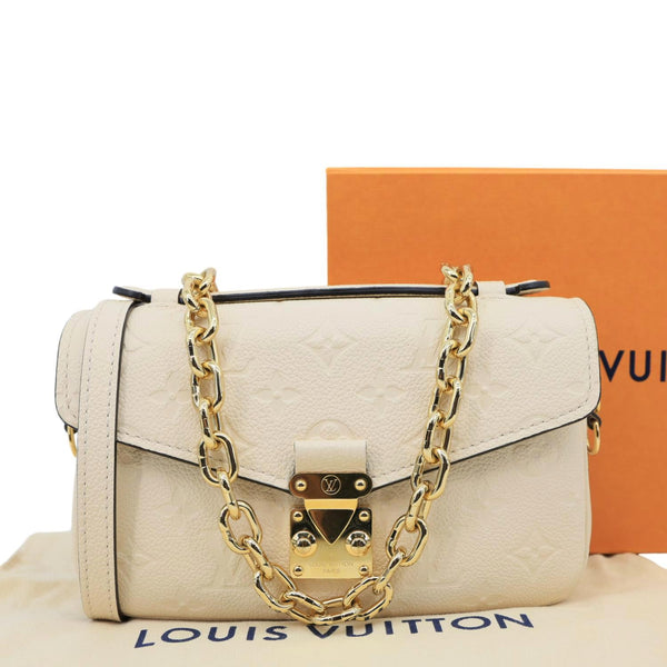 LOUIS VUITTON Metis East West Pochette Empreinte Leather Crossbody Bag Cream