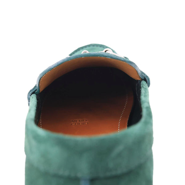 GUCCI Horsebit Driver Suede Men's Loafers Green 765859 Size 9
