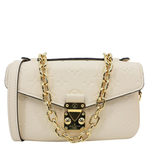 LOUIS VUITTON Metis East West Pochette Empreinte Leather Crossbody Bag Cream