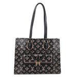 LOUIS VUITTON Onthego MM Fall for You Neo Monogram Printed Canvas Tote Bag Black
