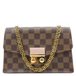 LOUIS VUITTON Croisette Damier Ebene Wallet On Chain Brown
