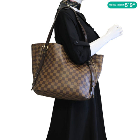 LOUIS VUITTON Cabas Rivington Damier Ebene Shoulder Bag Brown
