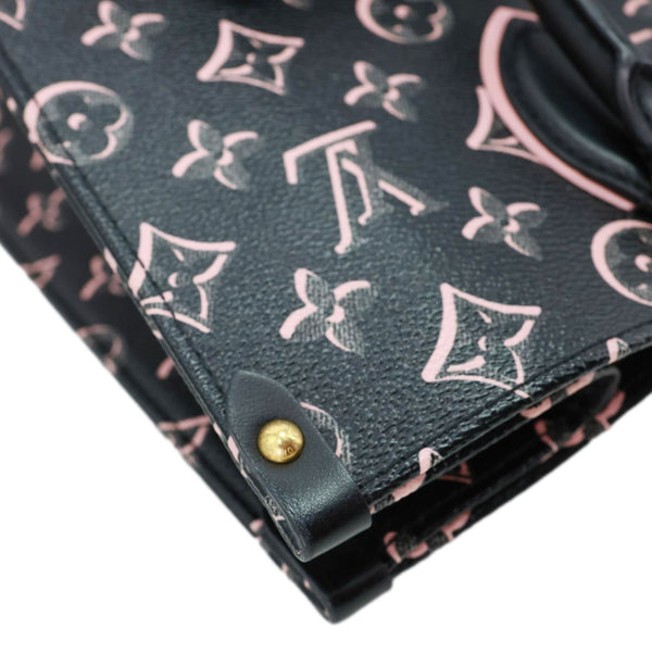 LOUIS VUITTON Onthego MM Fall for You Neo Monogram Printed Canvas Tote Bag Black