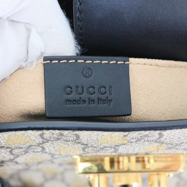 GUCCI Padlock Small GG Supreme Bees Canvas Tote Bag Beige 498156
