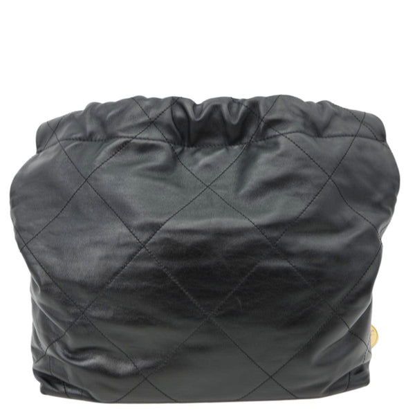 CHANEL 22 Small Shiny Calfskin Leather Chain Crossbody Bag Black