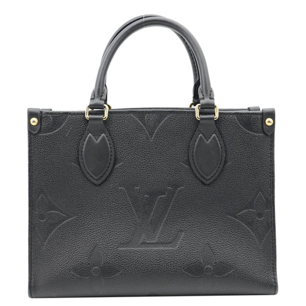 LOUIS VUITTON Onthego PM Giant Monogram Empreinte Leather Shoulder Bag Black