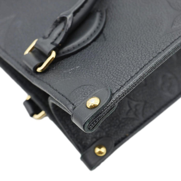 LOUIS VUITTON Onthego PM Giant Monogram Empreinte Leather Shoulder Bag Black