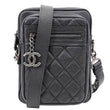 CHANEL Casual Rock Quilted Goatskin Leather Camera Crossbody Bag Black