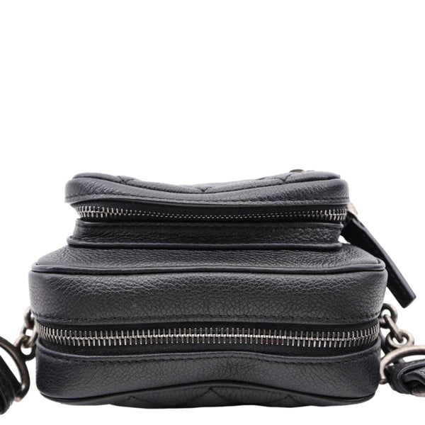 CHANEL Casual Rock Quilted Goatskin Leather Camera Crossbody Bag Black