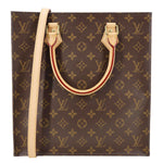 LOUIS VUITTON Sac Plat PM Monogram Canvas Tote Shoulder Bag Brown