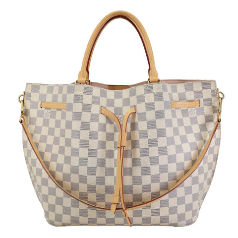 LOUIS VUITTON Girolata Damier Azur Shoulder Bag Rose Ballerine