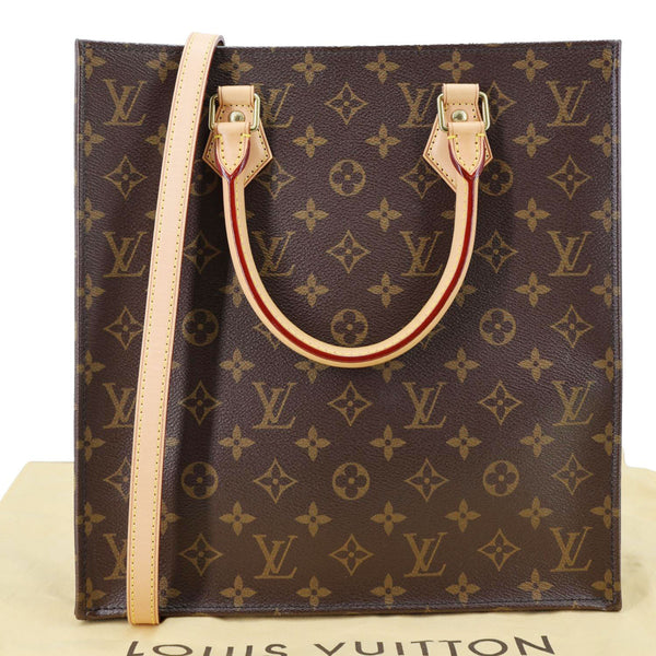 LOUIS VUITTON Sac Plat PM Monogram Canvas Tote Shoulder Bag Brown