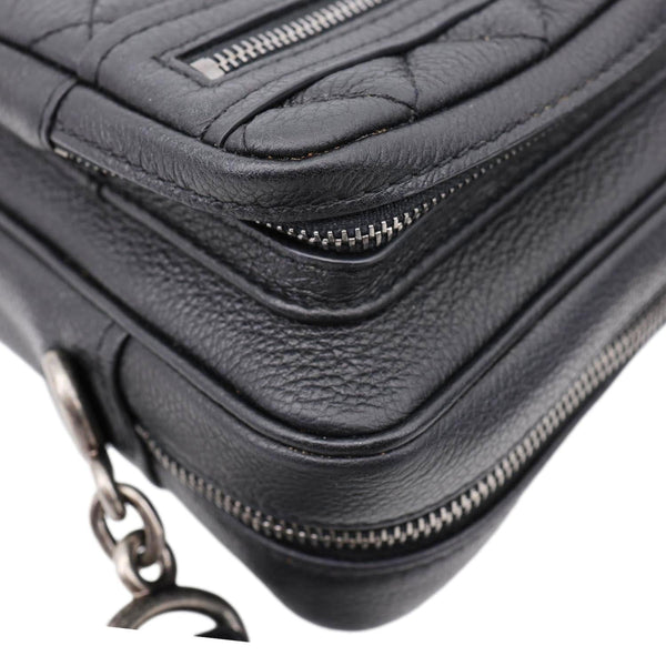 CHANEL Casual Rock Quilted Goatskin Leather Camera Crossbody Bag Black