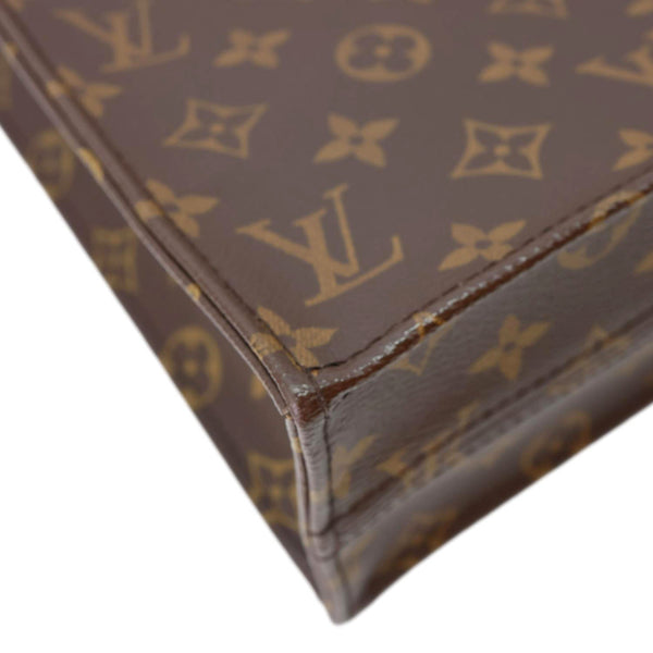 LOUIS VUITTON Sac Plat PM Monogram Canvas Tote Shoulder Bag Brown