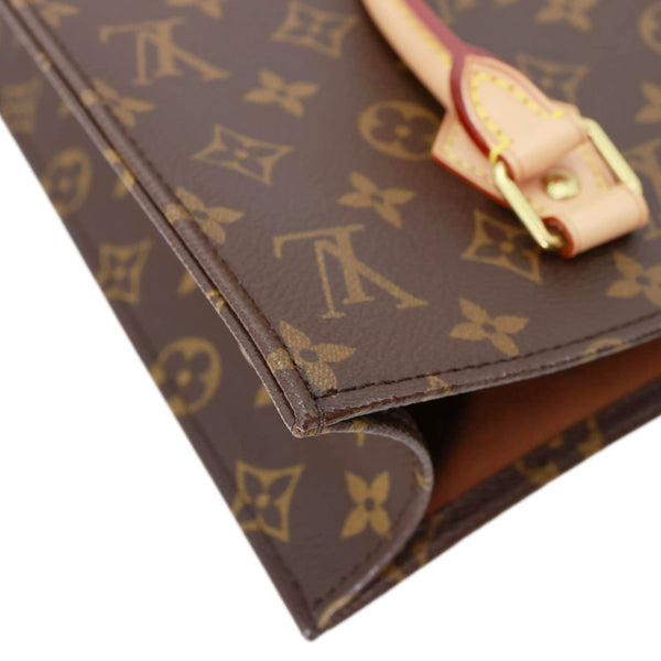 LOUIS VUITTON Sac Plat PM Monogram Canvas Tote Shoulder Bag Brown