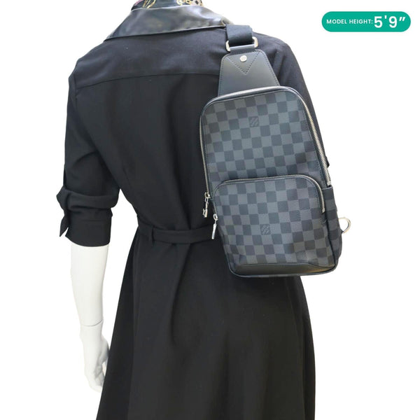 LOUIS VUITTON Avenue Sling Damier Graphite Backpack Bag Grey