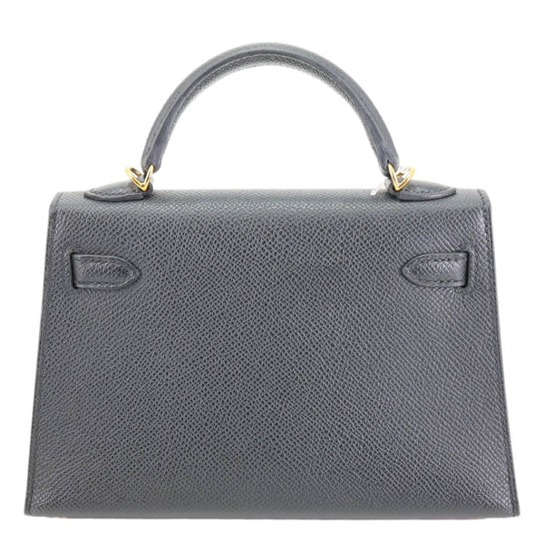 HERMES Kelly 20 Mini Epsom Leather Crossbody Bag Black